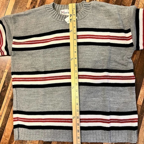 Cotton Emporium Gray Striped Crew Neck Knit Sweater Girls Size L - Picture 7 of 9